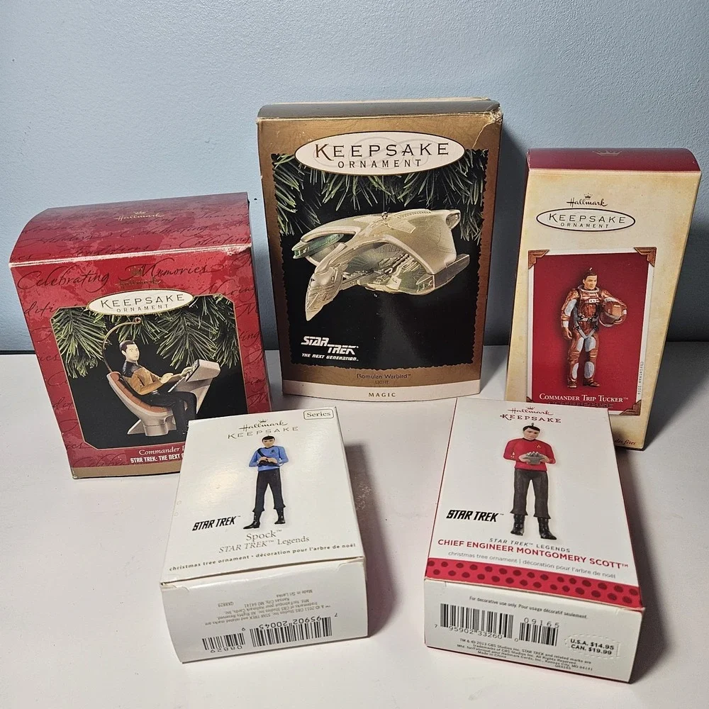 LOT 5 STAR TREK KEEPSAKE‎ Hallmark Ornaments Magic Romulan Warbird Spock Tucker